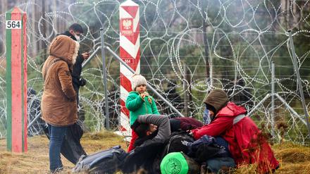 Migranten an Grenze zwischen Belarus und Polen