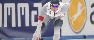 Letzter Platz über 3000 Meter. Claudia Pechstein beim Weltcuprennen in Polen. 