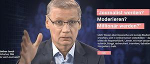 Doppelbegabung.  Auch Günther Jauch gehört zum Lehrpersonal der Reporterfabrik. Der frühere ARD-Talker und Moderator der RTL-Quizshow „Wer wird Millionär?“ versteht was von Information und er versteht was von Unterhaltung. 