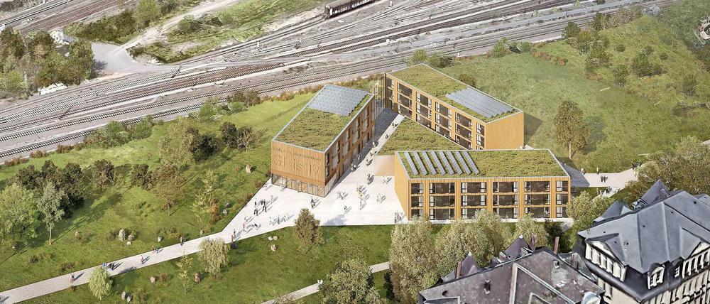 Die Vision: So soll der Else Ury Campus nahe dem Bahnhof Grunewald aussehen.