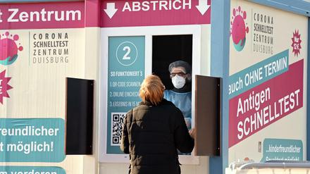 Teststation in Duisburg.