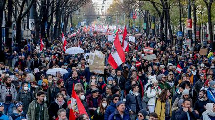 Demonstration gegen die Coronavirus-Beschränkungen in Wien.