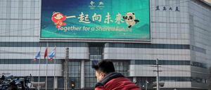 Wenn das die Zukunft sein soll. Werbung für Olympia in Peking.