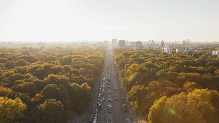 Entlang der Straße des 17. Juni verläuft die Teststrecke für autonomes Fahren in Berlin.