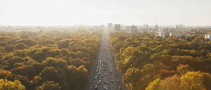 Entlang der Straße des 17. Juni verläuft die Teststrecke für autonomes Fahren in Berlin.