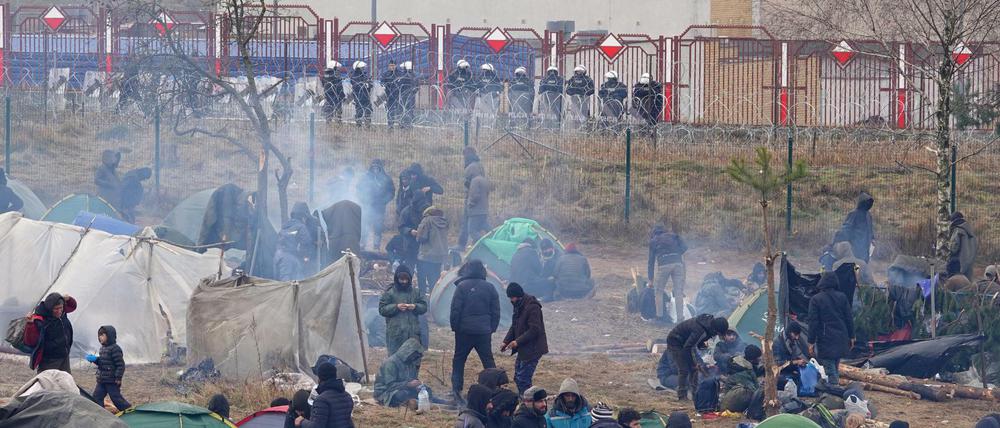 Migranten-Camps an der EU-Außengrenze mit Belarus.