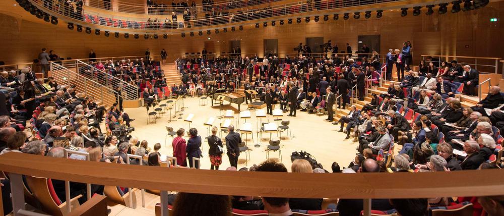 Blick in den Konzertsaal Pierre Boulez zur Eröffnung der Barenboim-Said Akademie in Berlin im Jahr 2017.