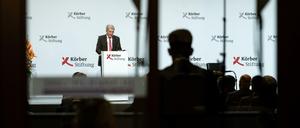 Sauli Niinistö, Präsident von Finnland, bei einer Veranstaltung der Körber-Stiftung im Rahmen vom Berliner Forum Außenpolitik.