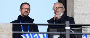 Werner Gegenbauer, rechts (mit Fredi Bobic), hat sich in einem Podcast sehr klar und kritisch über die Zusammenarbeit mit Investor Lars Windhorst geäußert.