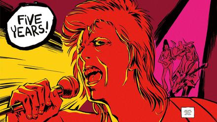 Rock-’n’-Roll-Messias: Bowie in einer Konzertszene in „Starman – David Bowie’s Ziggy Stardust Years“.