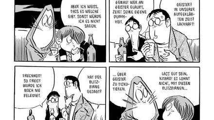 Kitaro (mit Schal) in einer Szene aus dem zweiten Band der Reihe.