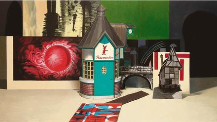 Durch Zeit und Raum. Die britische Künstlerin Louise Bristow verewigte den „Hasenecke“-Kiosk an der Kantstraße in ihrem Gemälde „Incident at Hare Corner“.