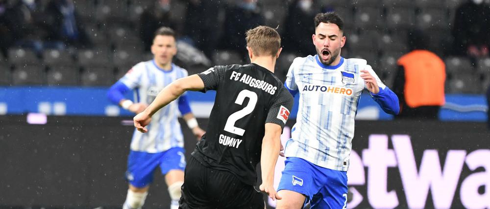 Erst sah es gut aus für Hertha, aber dann glich Augsburg mit der letzten Aktion des Spiels aus.