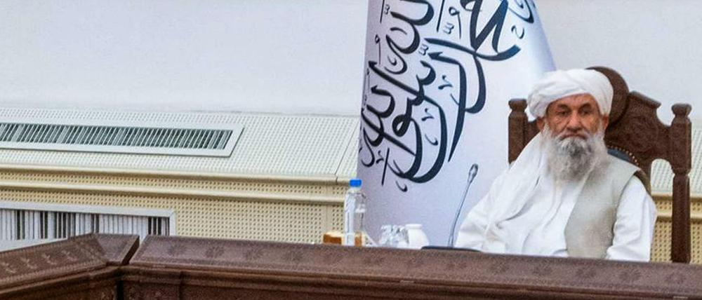 Afghanistans Regierungschef Mullah Mohammad Hassan Akhund (Archivbild vom September 2021)