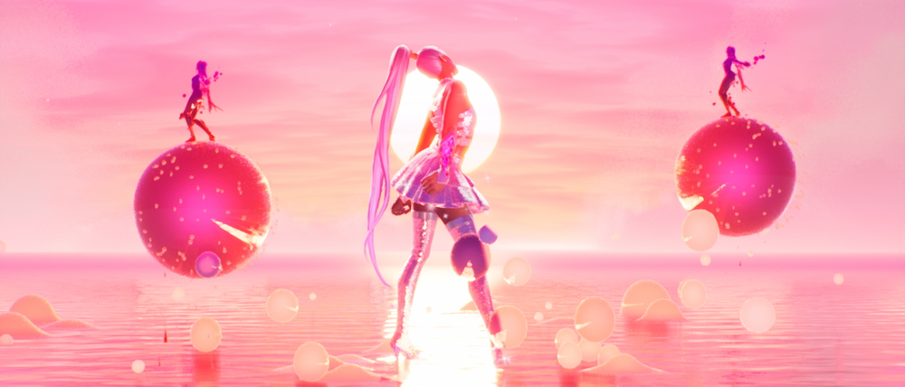 Bonbonbunte Traumwelt. Ariana Grande tritt in "Fortnite" auf.