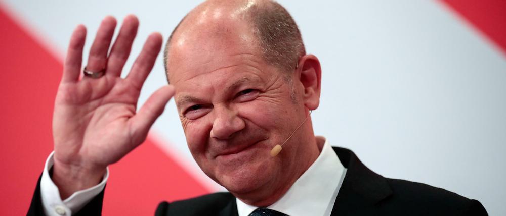 Fast am Ziel: Olaf Scholz auf dem Weg ins Kanzleramt.