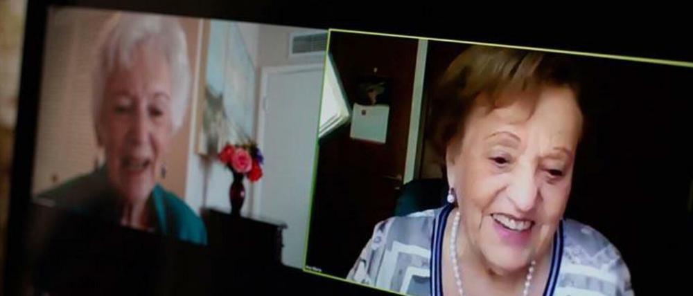 Nach 82 Jahren: Betty Grebenschikoff (l.) und Ana Mará Wahrenberg feiern ihr Wiedersehen über Zoom.