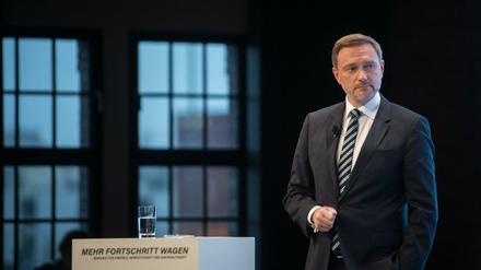 Christian Lindner am 24. November 2021 bei der Vorstellung des Koalitionsvertrags der Ampelkoalition.
