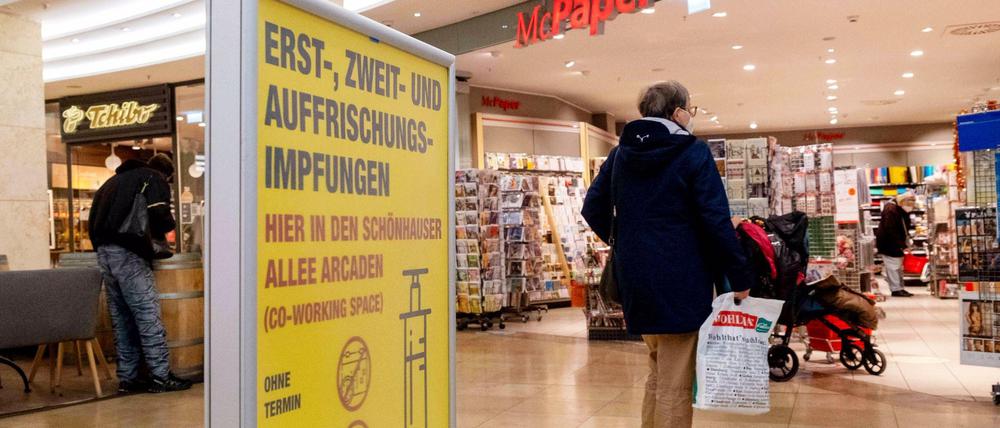 Es könnte so einfach sein: Impfangebot in den Schönhauser-Allee-Arcaden in Berlin-Prenzlauer Berg.
