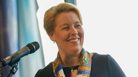 Franziska Giffey bei einem Statement zum Stand der Koalitionsverhandlungen am Mittwoch.