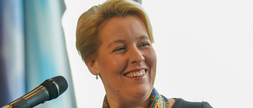 Franziska Giffey bei einem Statement zum Stand der Koalitionsverhandlungen am Mittwoch.