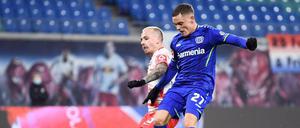 Florian Wirtz (r.) erzielte das 1:0 für Leverkusen.