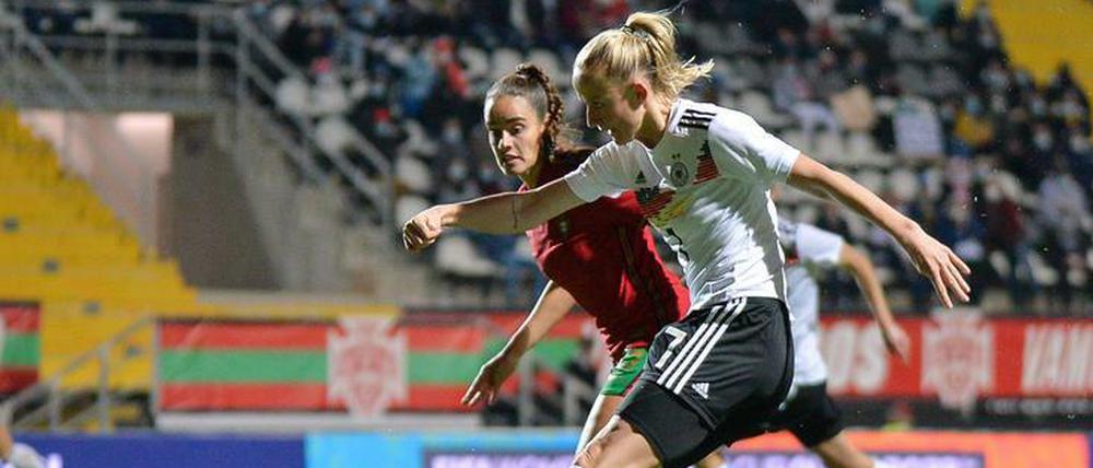 Lea Schüller traf auch in Faro wieder für Deutschland.