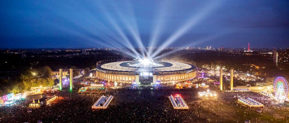 Das Olympiastadion während des Lollapalooza Festivals 2019.