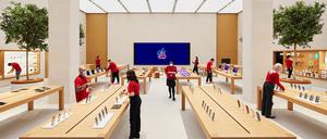 Berlins zweiter Apple Store in der Rosenthaler Straße in Berlin-Mitte hat seit Donnerstag geöffnet. 