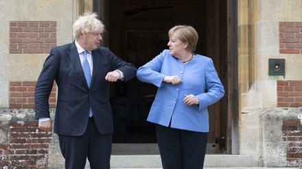 Boris Johnson und Angela Merkel im Juli 2021