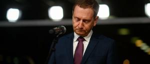 Michael Kretschmer (CDU), Ministerpräsident von Sachsen, spricht im Sächsischen Landtag zur Bekämpfung der Corona-Pandemie. (Archivbild, 19.11.2021)
