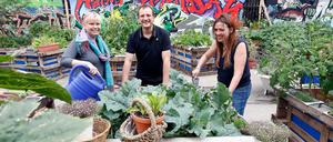 Mitmachen erwünscht. Nachbarn gärtnern gemeinsam im Kiezgarten in der Bouchéstraße im Kungerkiez.