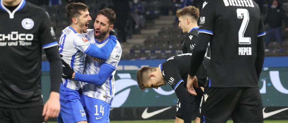 Gegen Arminia Bielefeld durfte Hertha BSC sich über einen Sieg freuen.