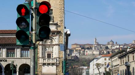 Die Stadt Bergamo in der norditalienischen Region der Lombardei.