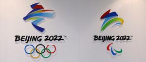 Logos der Olympischen Winterspiele in Peking