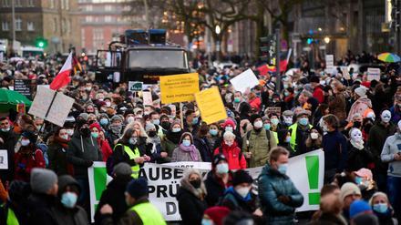 Demonstranten in Hamburg am 18. Dezember 