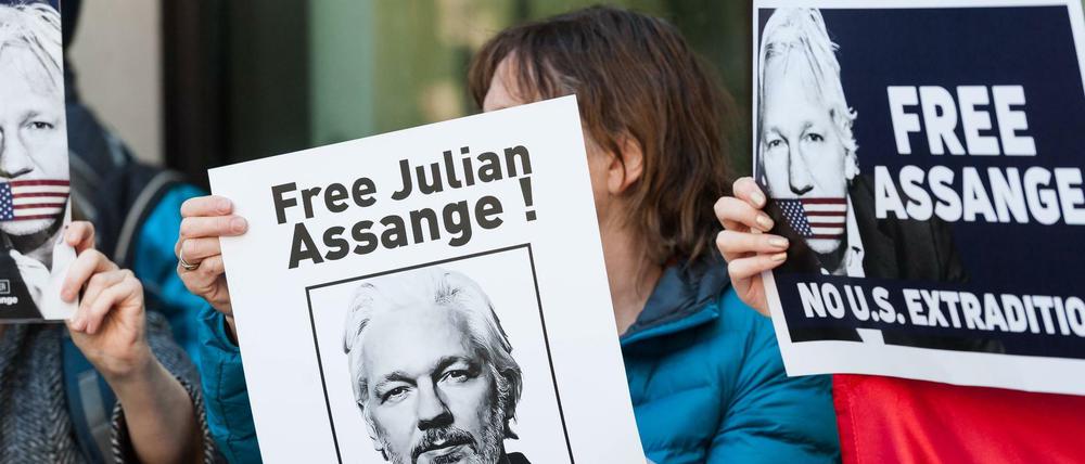Demionstration für die Freilassung von Julian Assange in London (Archivbild von 2019)
