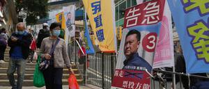 Wahlplakate in Hongkong