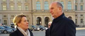 Franziska Giffey, damals Bundesministrerin und Brandenburgs Ministerpräsident Dietmar Woidke 2020 bei einer Gedenkfeier in Potsdam 