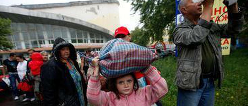Flüchtlinge nahe Donetsk