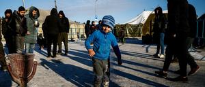 Geflüchtete an der belarussisch-polnischen Grenze.