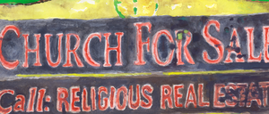 Im Vorbeifahren aus dem Auto zu lesen: Edgar Arceneaux, Church for Sale, 2013, Sammlung Haubrok.