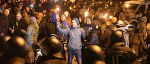 Protest gegen die Coronapolitik im thüringischen Greiz (am 11.12.2021) 
