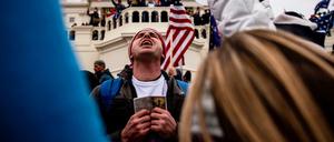 Trump-Anhänger am 6. Januar 2021 vor dem Kapitol am Washington