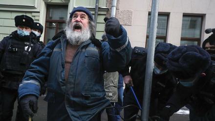Protest gegen das Verbot von Memorial in Moskau