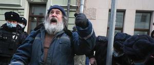 Protest gegen das Verbot von Memorial in Moskau