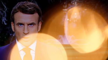 Frankreichs Präsident Macron bei seiner Neujahrsrede.