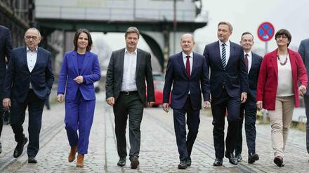 Die Ampel, damals noch im Werden: Die Partnerparteien verstehen sich als progressives Bündnis.