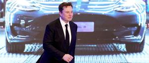 Tesla-Chef Elon Musk bei einer Präsentation im Januar 2020