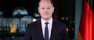 Olaf Scholz (SPD) bei seiner ersten Neujahrsansprache als Bundeskanzler.